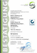 QS Zertifikat Schrotmühlen TBB JU25 & TBB JU26